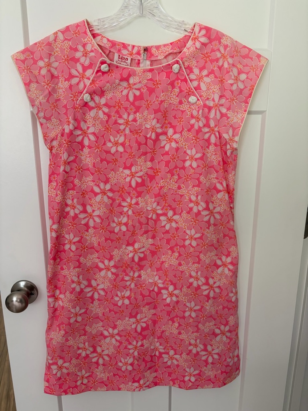 Vtg Liza Lilly Pulitzer Dress Pink Dainty Coquette Retro No Size Tag - Like M/10